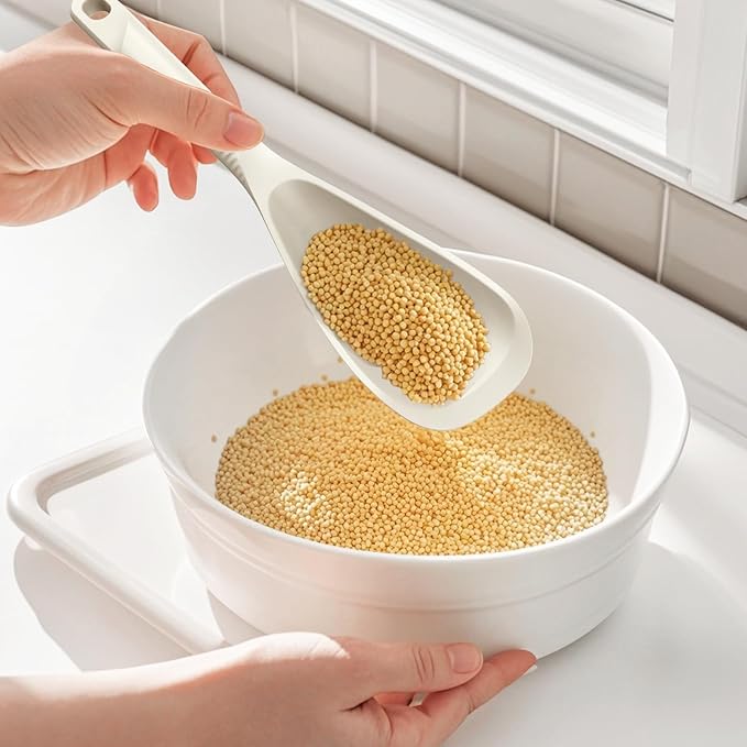 Silicone Cooking Utensils Set - 600°F Heat Resistant, Nonstick Kitchen Utensil Set with Spatulas, Spoons, Whisk, Tongs, BPA Free, Dishwasher Safe, Cream White