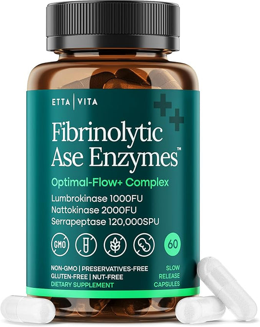 Potent Nattokinase 4000 FU Serrapeptase 240000 SPU Lumbrokinase 2000 FU Supplement - Proteolytic Enzymes Capsules for Energy Support, Digestion, Detox, Cognition & Gut Health for Men & Women