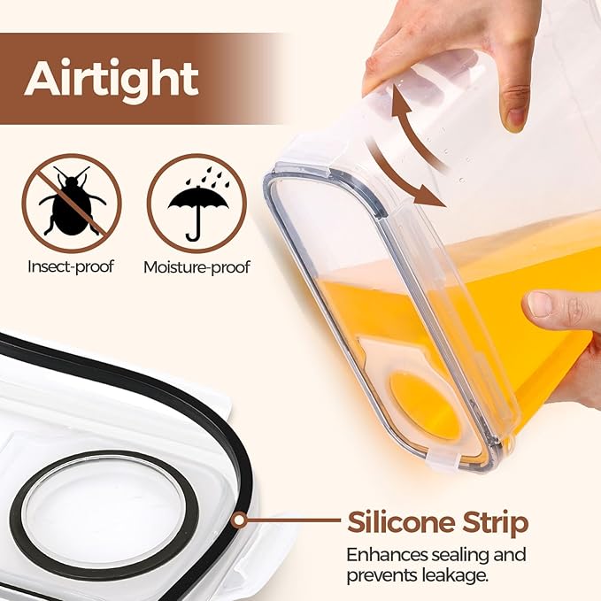 ComSaf Cereal Containers Storage Set (6L / 4L), Airtight Food Storage Containers for Pet Food Nuts,Cereal Dispenser for Kitchen Pantry Organization