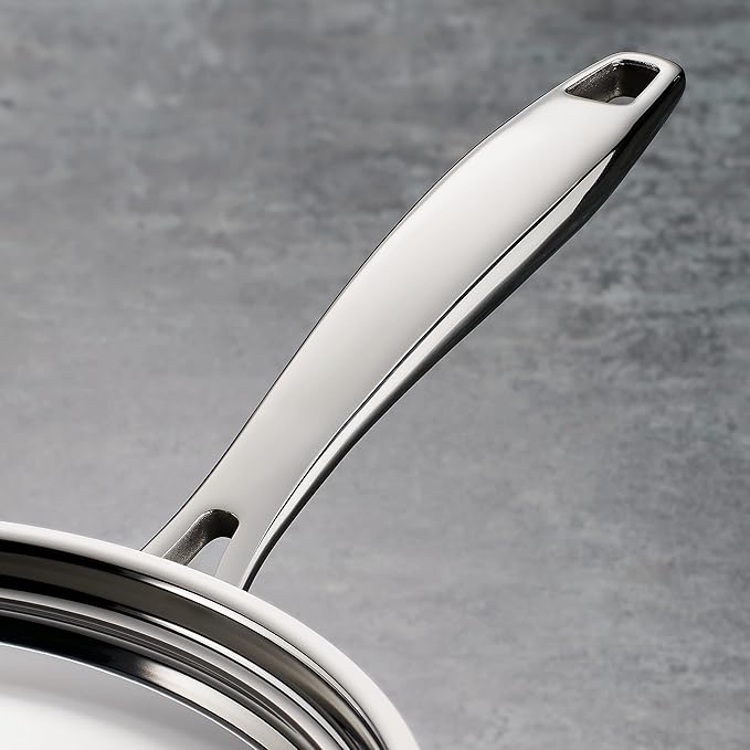 Tramontina Signature Tri-Ply Clad Stainless Steel 3-Quart Sauce Pan with Lid, Induction-Ready, Dishwasher-Safe, NSF-Certified, Made in Brazil
