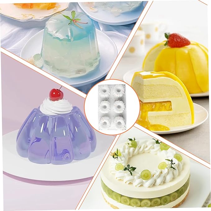 2Pcs Mini Bundts Cake Pan 6-Cavity Non-stick Safe Food-grade Reusable Silicone Baking Molds for Cupcakes, Donuts, Muffins, Cornbread, Brownies, Jellies
