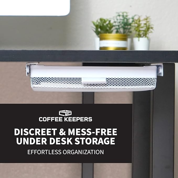 Anything Keeper - Organizer for Home, Kitchen, Bathroom, RV, Small Spaces - Storage Organizers - Compact Metal Basket - Under Cabinet Holder - Easy Install - Holds Strong - 11 x 10 x 2in - White