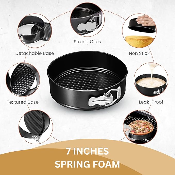 7 inch springform pan for cheesecake, Nonstick, Leak-proof Cheesecake Pans for Baking cakes, Cheese Cake & Pies with Removable Bottom - Easy to Clean