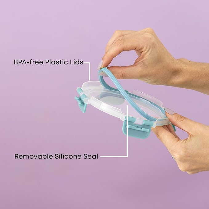 JoyJolt 24pc Borosilicate Glass Storage Containers with Lids | 12 Airtight/Freezer Safe Food Storage Containers for Pantry and Kitchen | Meal Prep Container for Lunch | Glass Tupperware Set