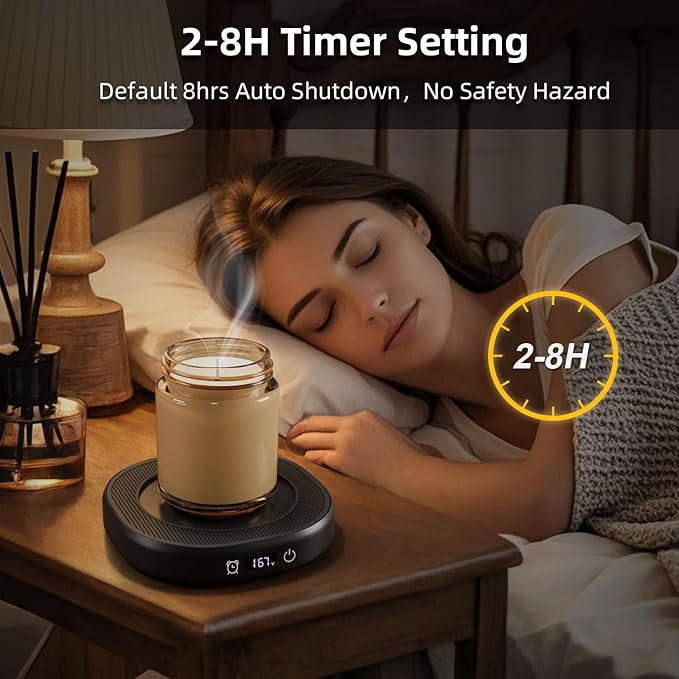 Coffee Mug Warmer & Awesome Diamond Mug Set, 8H Smart Auto Shut Off Electric Coffee Cup Warmer for Desk Office Home, 4 Temperature Setting Candle Heater Tea Beverage Coffee Warmer Plate for Women Men