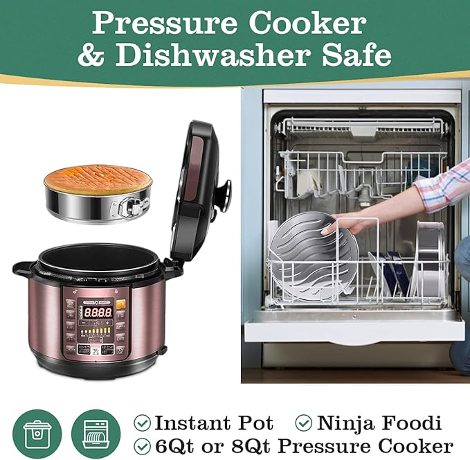 Springform Pan, Stainless Steel Springform Cake Pan, Leakproof & Nonstick Cheesecake Pan, 4" 7" 9" Round Cake Molds with 50 Pcs Paper Liners and 7 Pcs Piping Tips