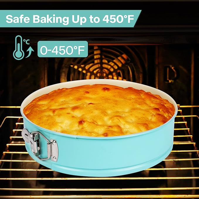 10-Inch Glass Bottom Springform Pan with Silicone Seal, Springform Pan 10 inch Nonstick,10In Cheesecake Pans Springform, Leak-Proof, Nontoxic & Oven-Safe