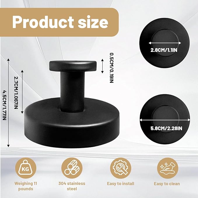 4 Pcs Suction Cup Hook for Shower，Removable Hooks，Towel Hooks，Suction Hooks for Bathroom, Bedroom, Glass Window (Black)