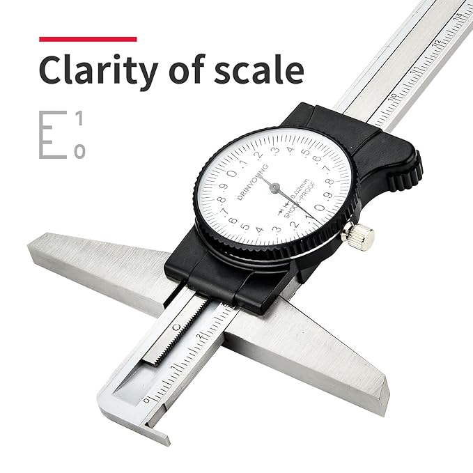 0-150 mm Professional Hook Depth Measuring Calipers, 0.02 mm Ultra Precision, Precision Measuring Tools DRINYOUNG(0-150 mm (Depth dial Caliper with Hook))
