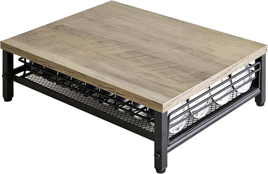 IBUYKE Wooden Coffee Pod Drawer Holder,Pod Holder,40 Capsule Pods,Coffee Pod Holder Drawer With Mesh Shelves,Home Kitchen Counter Organizer,Greige TCJ101Y