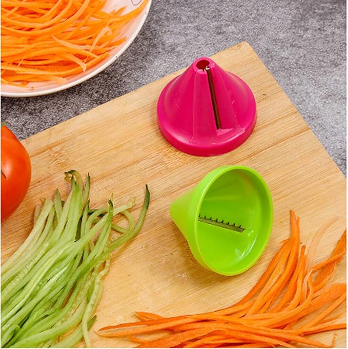2Pcs Spiralizer Vegetable Slicers,Handheld Spiralizer Vegetable Fruit Spaghetti Zucchini Noodle Maker Grater Slicer Cutters,Kitchen Gadget Funnel Carrot Radish Cutter Shred Slicer Spiral Tools