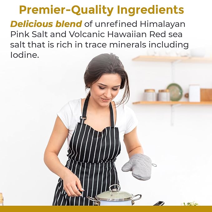 Premier Research Labs Microbiome Salt - Pink Himalayan Mineral Sea Salt with Alaea Hawaiian Red, Fine Grain, Gourmet, Pure Minerals for Hydration, Added Probiotics for Gut Health - 12 oz (Pack of 1)