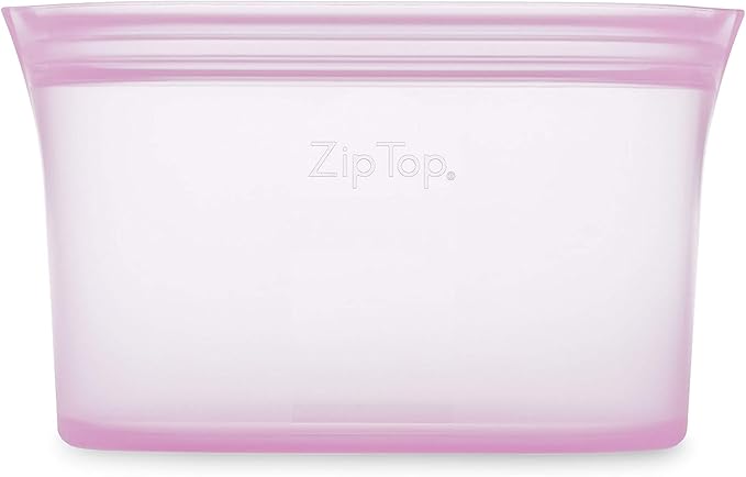Zip Top Reusable Food Storage Bags | Small Dish [Lavender] | Silicone Meal Prep Container | Microwave, Dishwasher and Freezer Safe | Made in the USA