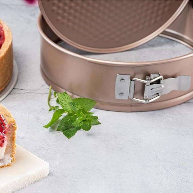 Nonstick 8 Inch Springform Cheesecake Pan | PFOA & BPA Free Non Toxic Spring Form Cake Mold | Best Nontoxic Non Stick Springform Pans for Baking | Leakproof Cake Tin
