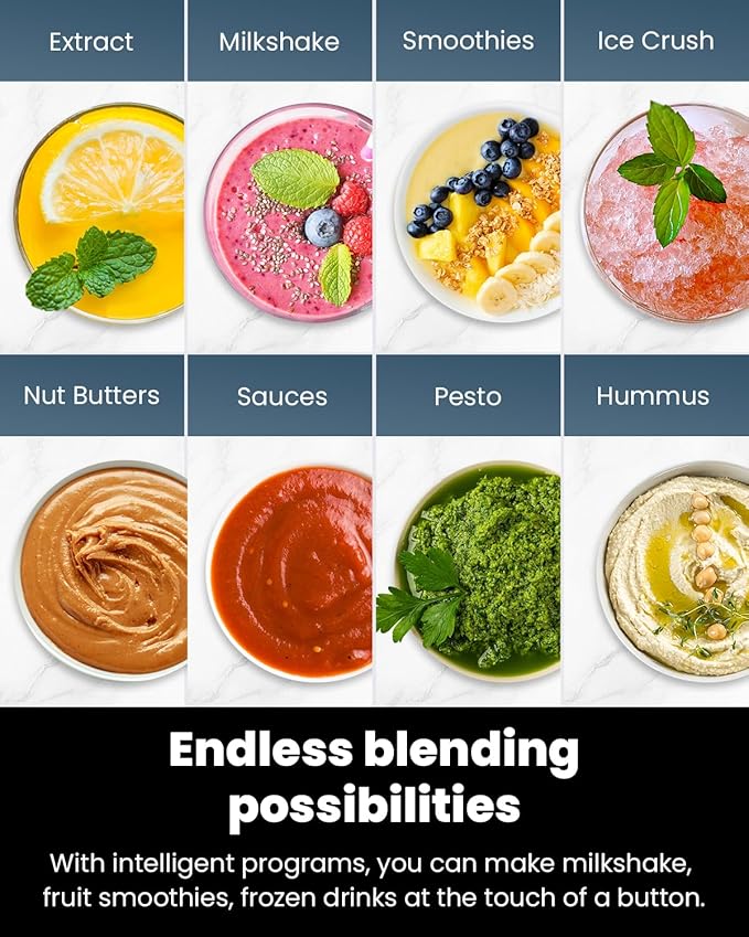 GDOR Professional Blender for Smoothies, 5 Functions, 1200 Peak Watts Smoothie Blender, 52 Oz Glass Jar & 24 Oz To-Go Cup Combo, Ice Crushing & Frozen Fruit, Self-Cleaning, Black