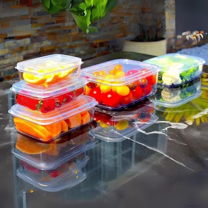 Lustroware 3 Set, Micro Clear Kitchen Pantry Food Storage Container Set with Lid, Shatterproof, BPA Free, Dishwasher, Microwave Safe Canister, Fridge Refrigerator Organizer (1.0qt / 1.4qt / 2.3qt)