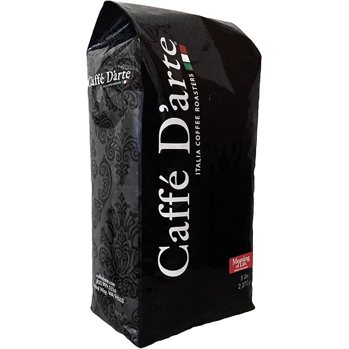 Caffe D'arte Meaning of Life Ground Coffee – Medium Dark Roast, Rich & Well-Balanced Flavor with Great Aroma, Crafted for Drip Brewing, Fresh Roasted in Seattle - 5 Pounds