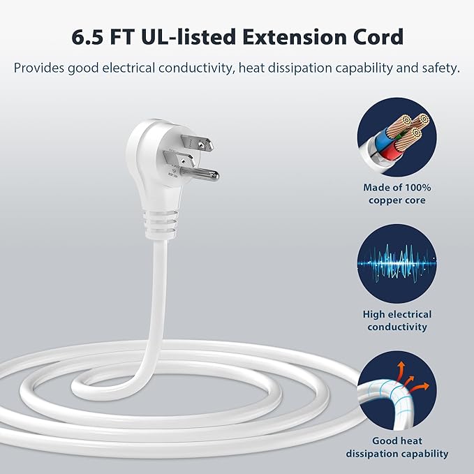 Power Strip with USB, TOPREK Power Strip Tower with 9 AC, 1 USB-C, 3 USB-A, Convertible Outlet Extender & Desk Charging Block with 6.5 FT Flat Plug Extension Cord for Home Office, Kitchen 1625W/13A