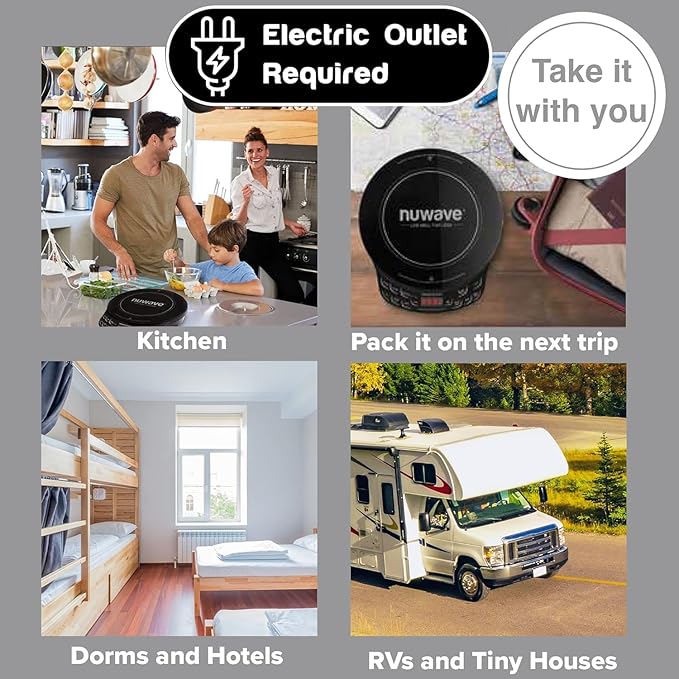 Nuwave PIC Flex Compact, Portable, Powerful Induction Cooktop With 9-inch Duralon Healthy Ceramic Non-Stick Fry Pan