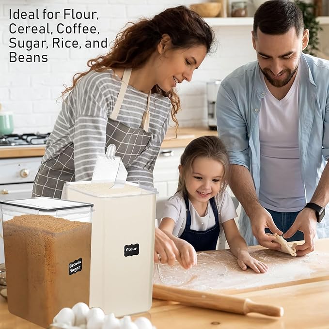 WHITE FEATHER SUPPLIES 2 PC [8.5L / 287 Oz] Extra Large Airtight Food Storage Containers with Lids - BPA Free Kitchen and Pantry Organization Containers for Baking Supplies, Cereal, Flour, Sugar, Rice