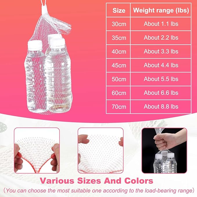 uxcell 100PCS Reusable Mesh Produce Bags, 23.6 Inches Egg Hatching Bags Washable Breathable Fruit Net Stretchable Mesh Netting Storage for Seafood Vegetable Onion Grocery Shopping, White
