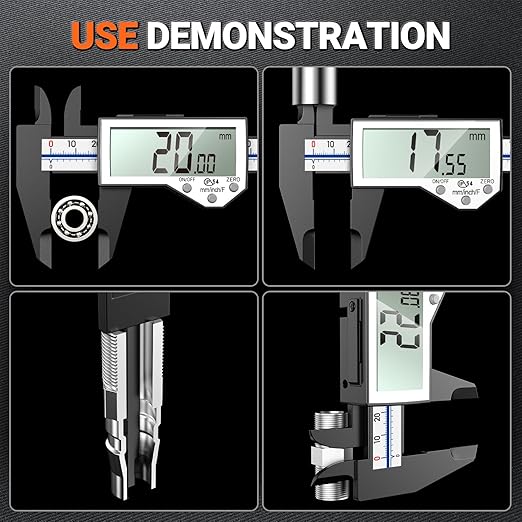 Preciva 6 Inch Digital Caliper, High Precision Measuring Tool with Large LCD Screen,Inch/Metric/Fraction Conversion, Auto-Off Feature, Vernier Caliper for DIY and Household