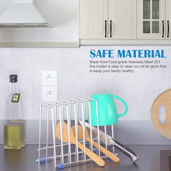 IDEATECH Bags Rack, Drying Rack for Bags, Stainless Stand, File Organizer Desktop Storage Book Shelf, Kitchen Storage & Organization (Silver)