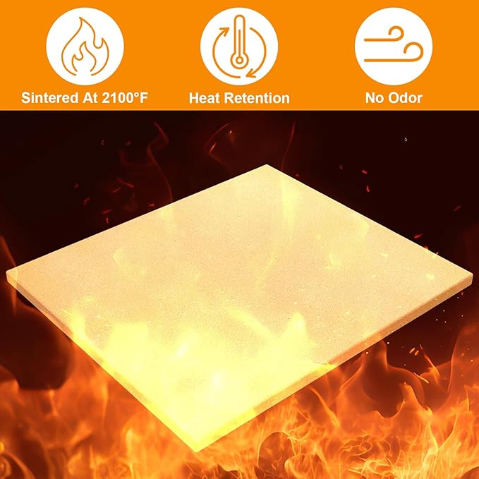"16 inch Pizza Stone for Oven Baking & BBQ Grilling, Universal Large Rectangle Baking Stone Bread Pan for Baking Bread Pizzas, Oven Stone for Gas Grill, Durable Rectangular Cordierite Cooking Stone"