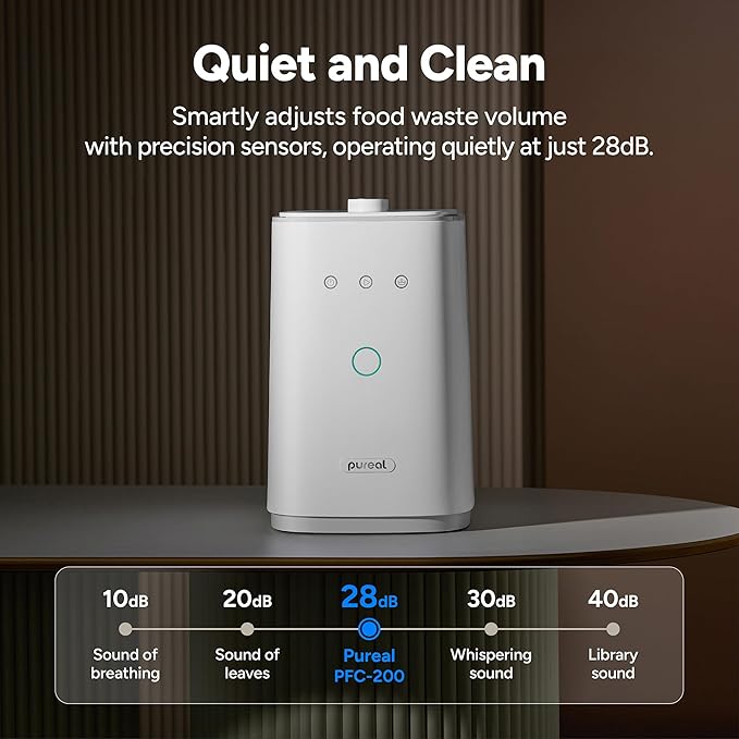 Premium Electric Composter for Kitchen - Electric Food Waste Composter, 3L Large Capacity, Odorless for Kitchen, Low Noise, Auto-Cleaning Mode