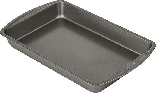 GoodCook 11" x 7" Nonstick Steel Cake Baking Pan, Multipurpose Nonstick Baking Pan for Brownies, Biscuits, and Cake, Gray