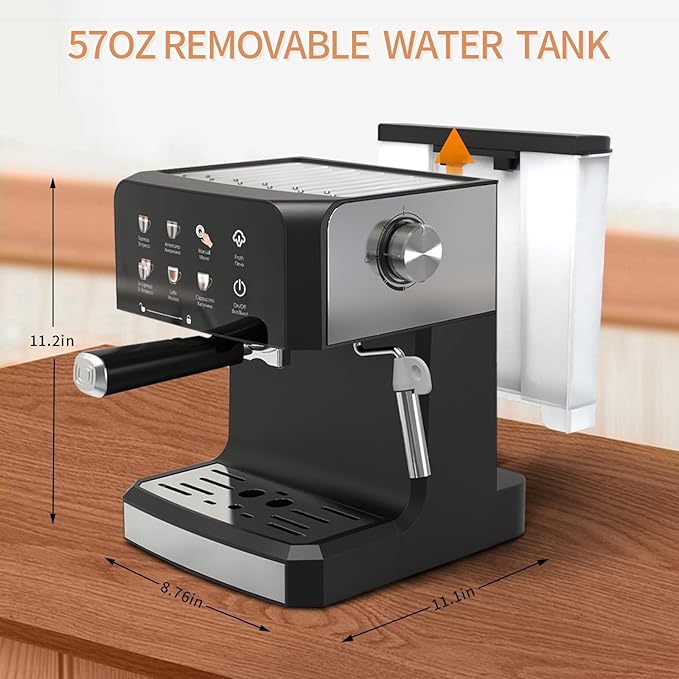 Expresso Machines for Home,20 Bar Professional Espresso Coffee Machine with Milk Frother,Coffee Maker for Latte Cappuccino，Espresso Maker with 52oz Removable Water Tank