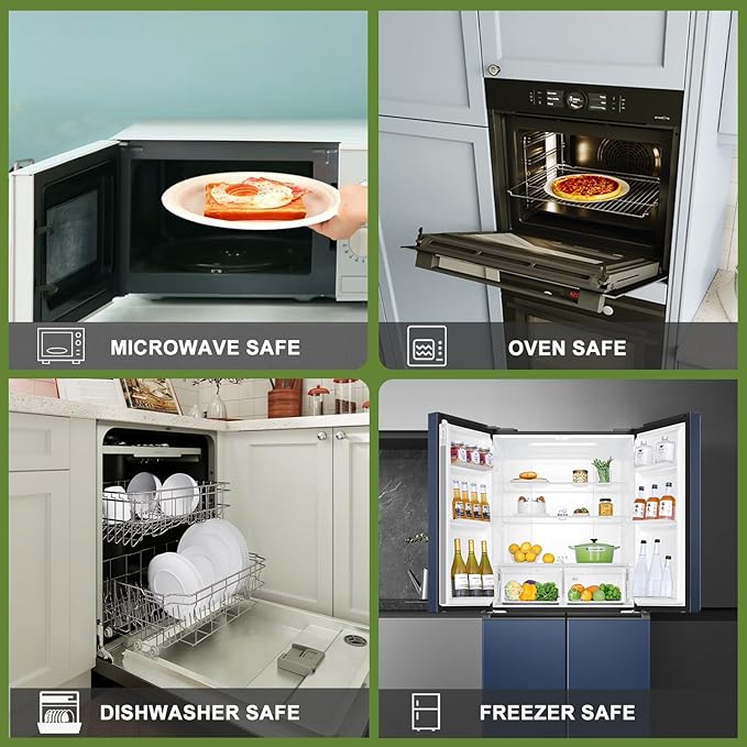 Yoshy 12-Piece White Bone China Dinnerware with Lightweight Durable Chip Resistant Design Service for 4