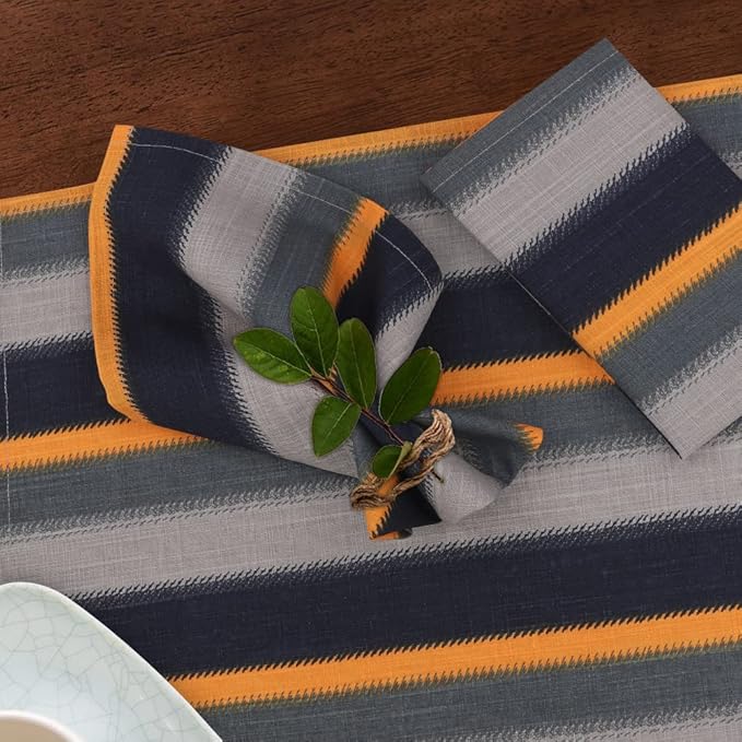 RUVANTI Cloth Napkins Set of 12 Cotton 100%, 18x18 Inches Napkins Cloth Washable, Soft, Absorbent. Cotton Napkins for Parties, Christmas, Thanksgiving, Weddings, Dinner Napkins Cloth - Stripes