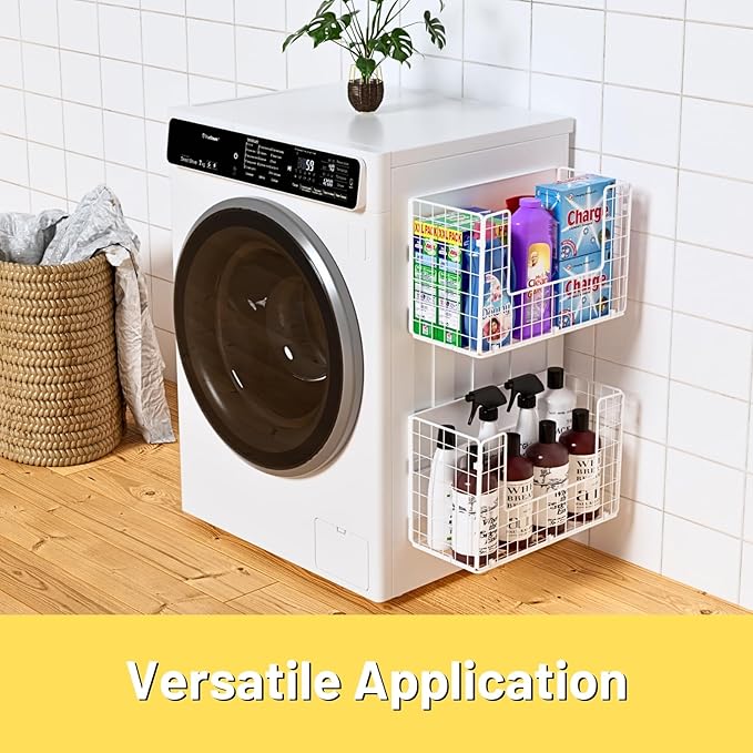 Magnetic Shelf for Fridge, Fruit Potato & Onion Storage Bins, Pantry Organizers & Storage, Large Container Magnetic Basket for Refrigerator, Kitchen Counter,Cabinet Magnetic Fridge Organizer White (1)