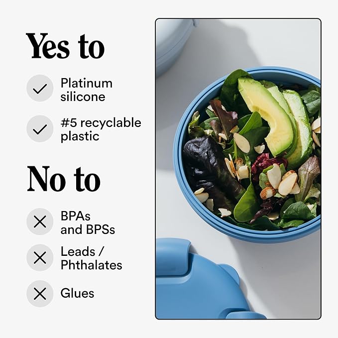 STOJO Collapsible Bowl - Translucent Denim Blue, 36oz - Reusable Silicone Bowl for Hot and Cold Food - Perfect for Travel, Meal Prep, To-Go Lunch, Camping & Hiking - Microwave & Dishwasher Safe