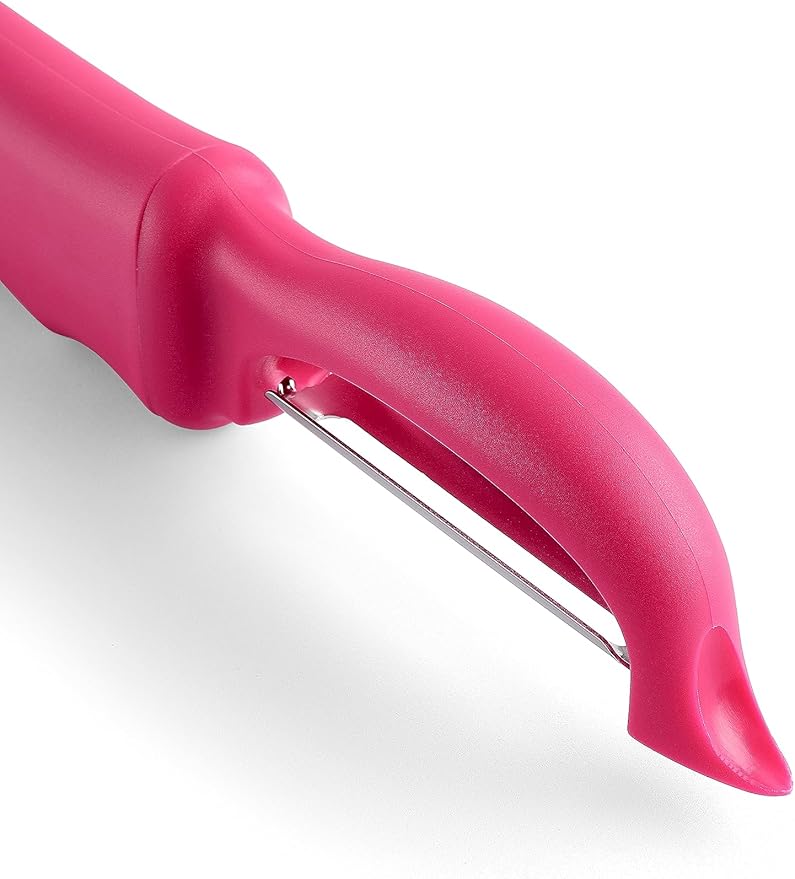Spring Chef Premium Stainless Steel Vegetable Peeler for Kitchen, Dishwasher Safe Apple Peeler with Non-Slip Handle & Sharp Blades, Peel Potato, Fruit, Veggie, Carrot, Mango, Cucumber - Pink
