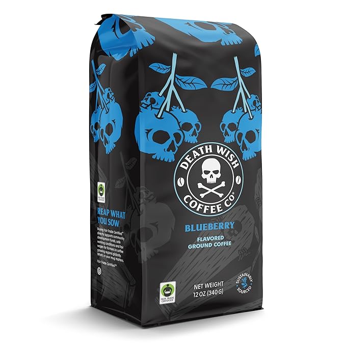 Death Wish Coffee, Fair Trade, Ground Blueberry Coffee, 12 oz