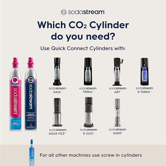SodaStream - ART Sparkling Water Maker | STARTER KIT | CQC CO2 system | Includes 1x CO2 Cylinder, 1x32 & 1x16 Fl Oz Dishwasher Safe Bottles, 1x Bubly Flavor Drop | Combine with Flavors | Misty Blue