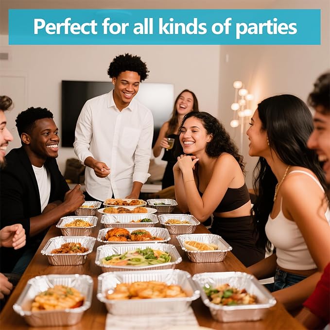 9x13 In Aluminum Pans, 20PCS Extra Deep Disposable Baking Pans for Roasting, Baking, Cooking, Food Prep, Chafing, Steam Table, Oven, Cake, and Party Catering.