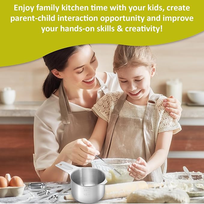 1/3 Cup (80 ml | 2.7 oz | 80 cc) Stainless Steel Measuring Cup, Metal Measuring Cup for Cooking & Baking