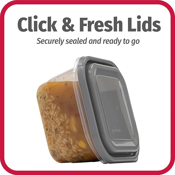 GoodCook EveryWare 60pc Container Set, BPA Free - 60-Piece Food Container Set, Microwave and Freezer Safe, Embossed Measurements, Secure Lids