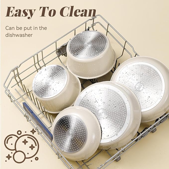 Pots and Pans Set, Nonstick Detachable Handle Cookware Set, Induction Kitchen Cookware Set with Removable Handle, Healthy Non Stick Cookware, Dishwasher ＆ Oven Safe, PFOA Free