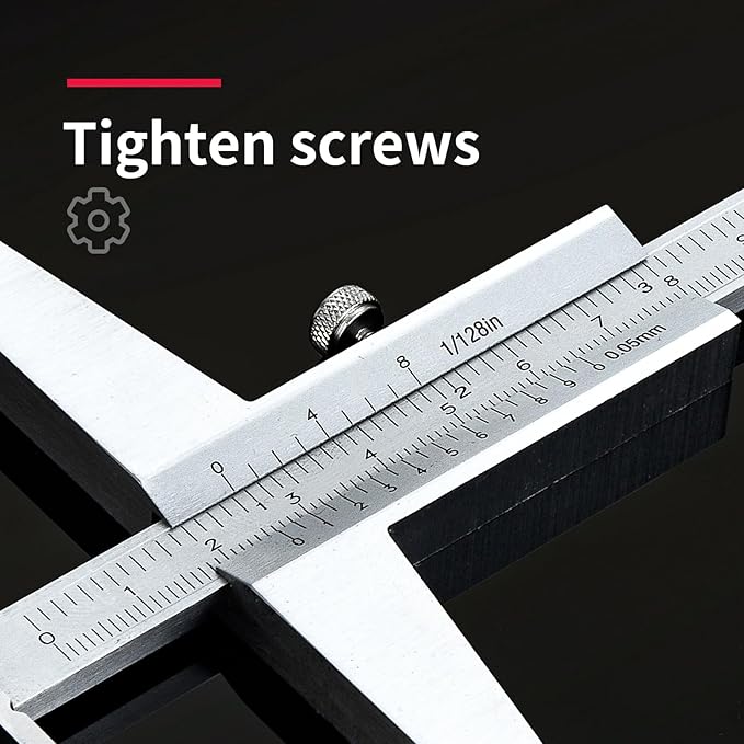 0-150mm Depth Gauge Vernier Caliper，Precision Measurement Tool，High-Strength CarbonSteel，DRINYOUNG（0-150/128in Depth Caliper with Hook）