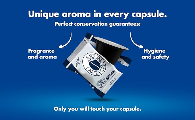 Caffè Borbone Nespresso Compatible Coffee Pods, Black Blend, Freshly Roasted and Packaged in Italy - 50 Individually Wrapped Coffee Pods - Not Compatible with Vertuo