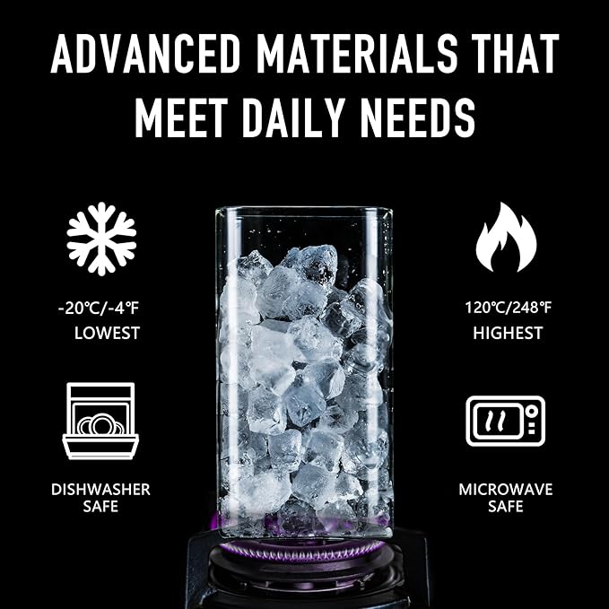 56oz Rectangle Airtight Glass Storage Containers with Bamboo Lids (Set of 4), Square Food Storage Jar, Pantry Organizers for Oats, Cereal, Pasta and Coffee beans (‎with Black Lable)