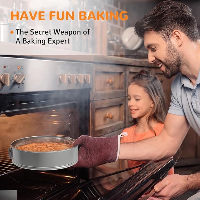 10 Inch 304 Stainless Steel Springform Pan with Removable Bottom, Nonstick Round Spring Form Cheesecake Pan with 30 Pcs Parchment Paper Liners