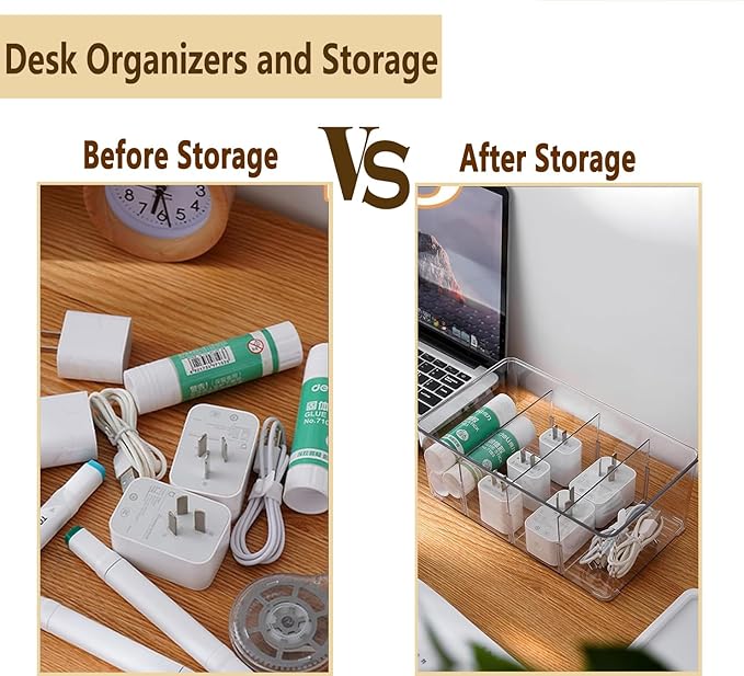 Pantry Organizers and Storage - 2 Pack Kitchen Organizers and Storage for Fridge,Drawer and Refrigerator - Spice Organization for Cabinet,Clear Plastic Stackable Bins for Snack Organizer