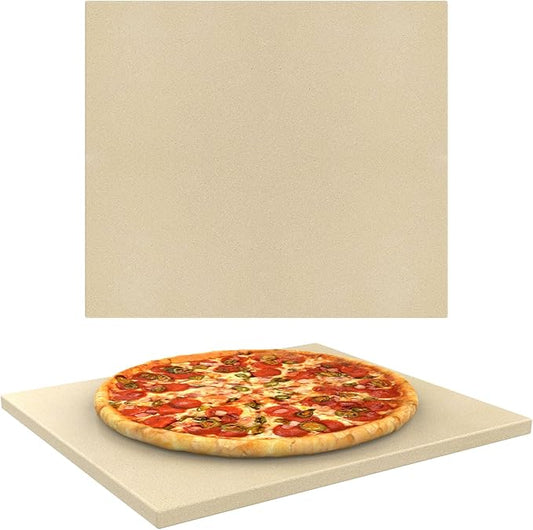 "16 inch Pizza Stone for Oven Baking & BBQ Grilling, Universal Large Rectangle Baking Stone Bread Pan for Baking Bread Pizzas, Oven Stone for Gas Grill, Durable Rectangular Cordierite Cooking Stone"