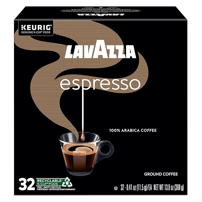 Lavazza Espresso, Single-Serve Keurig K-Cup Pods, Medium Roast Coffee, 32-Count Box