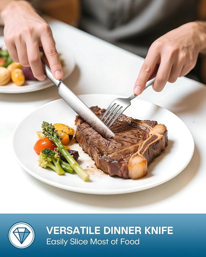 Stapava 20 Piece Silverware Set, Food-Grade Stainless Steel Flatware Sets for 4 Mirror Polished Cutlery Utensil Sets Include Dinner Knives Spoons and Forks Set Dishwasher Safe for Home Restaurant